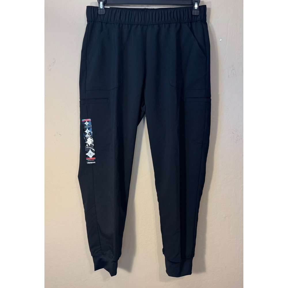 Scrubstar Jogger Scrub Pants Women Medium Petite Black Ultimate Drawstring NEW